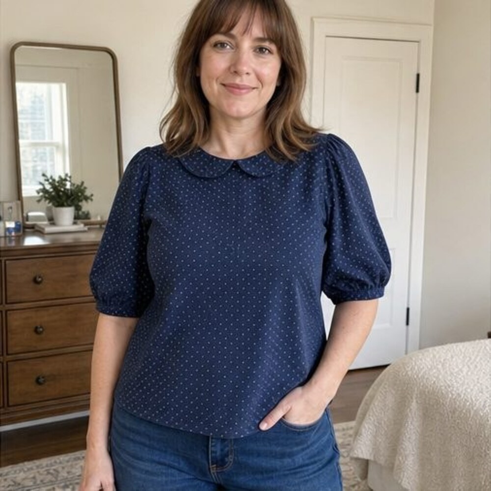 Charcoal Ruffle Blouse - Picture 2 of 6